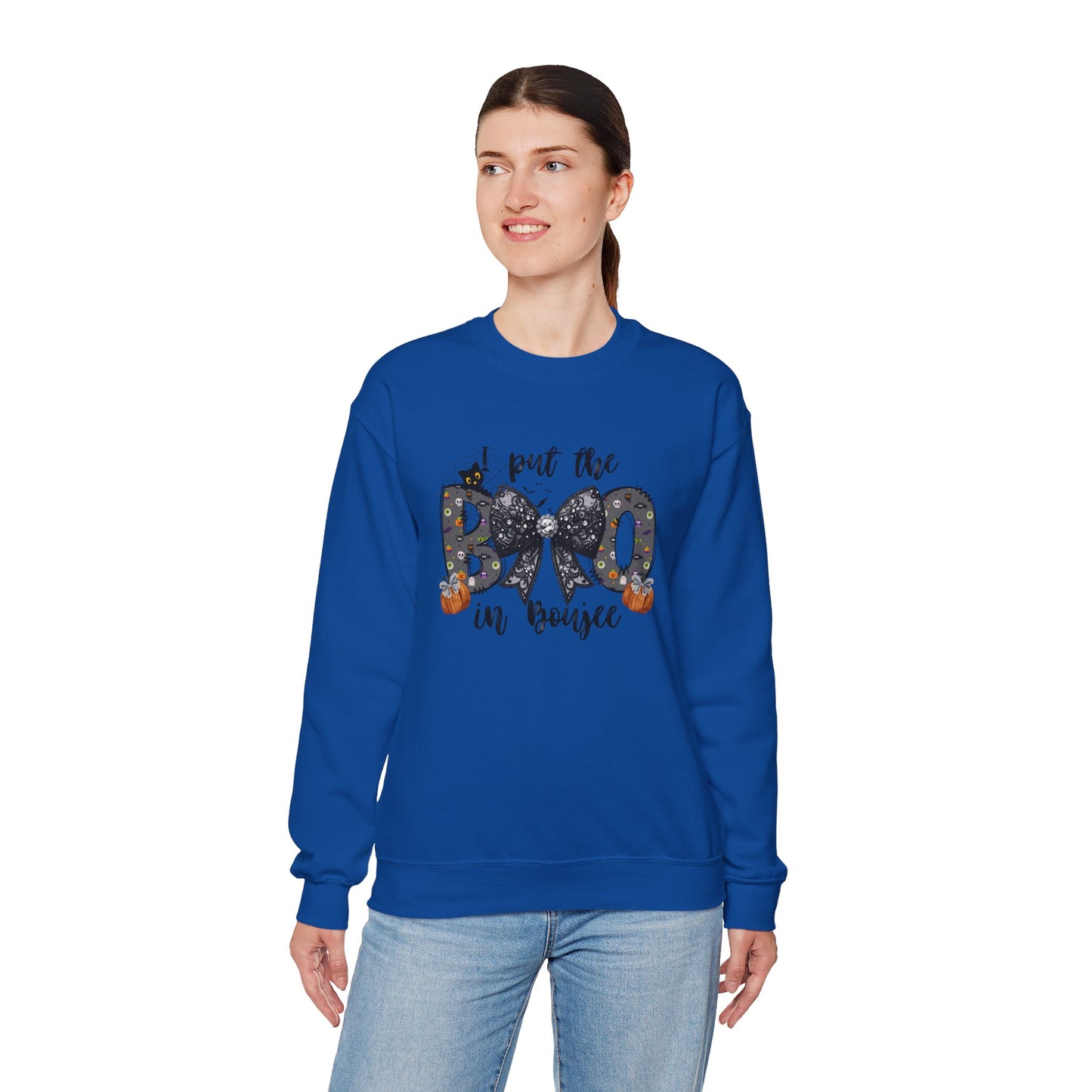 I put the BOO in Boujee Unisex Heavy Blend™ Crewneck Sweatshirt