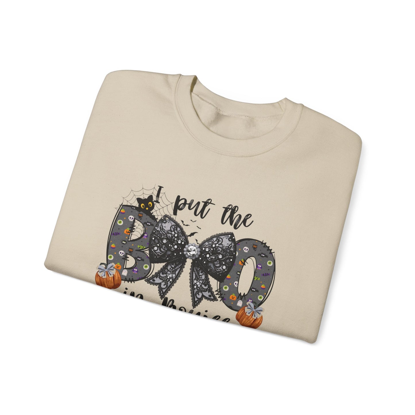 I put the BOO in Boujee Unisex Heavy Blend™ Crewneck Sweatshirt