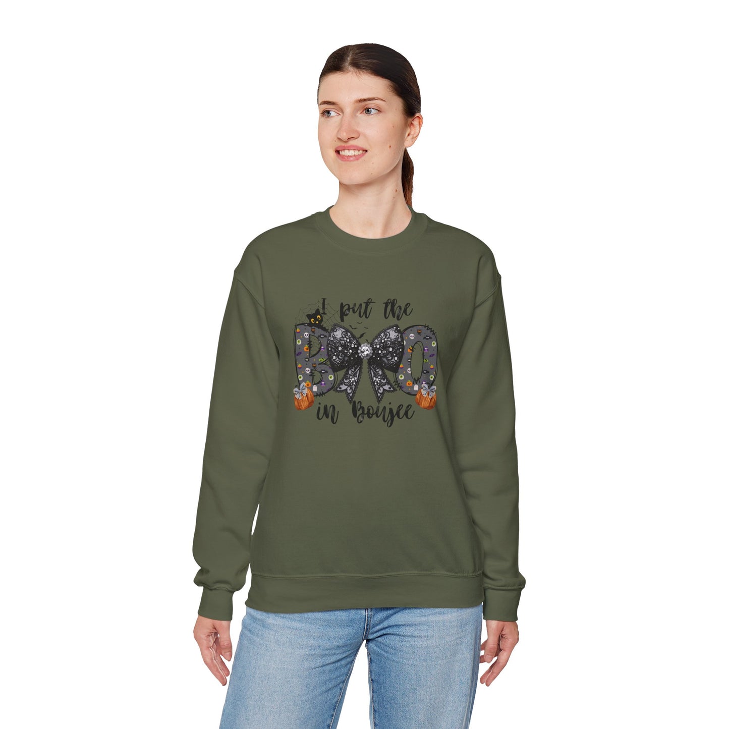 I put the BOO in Boujee Unisex Heavy Blend™ Crewneck Sweatshirt