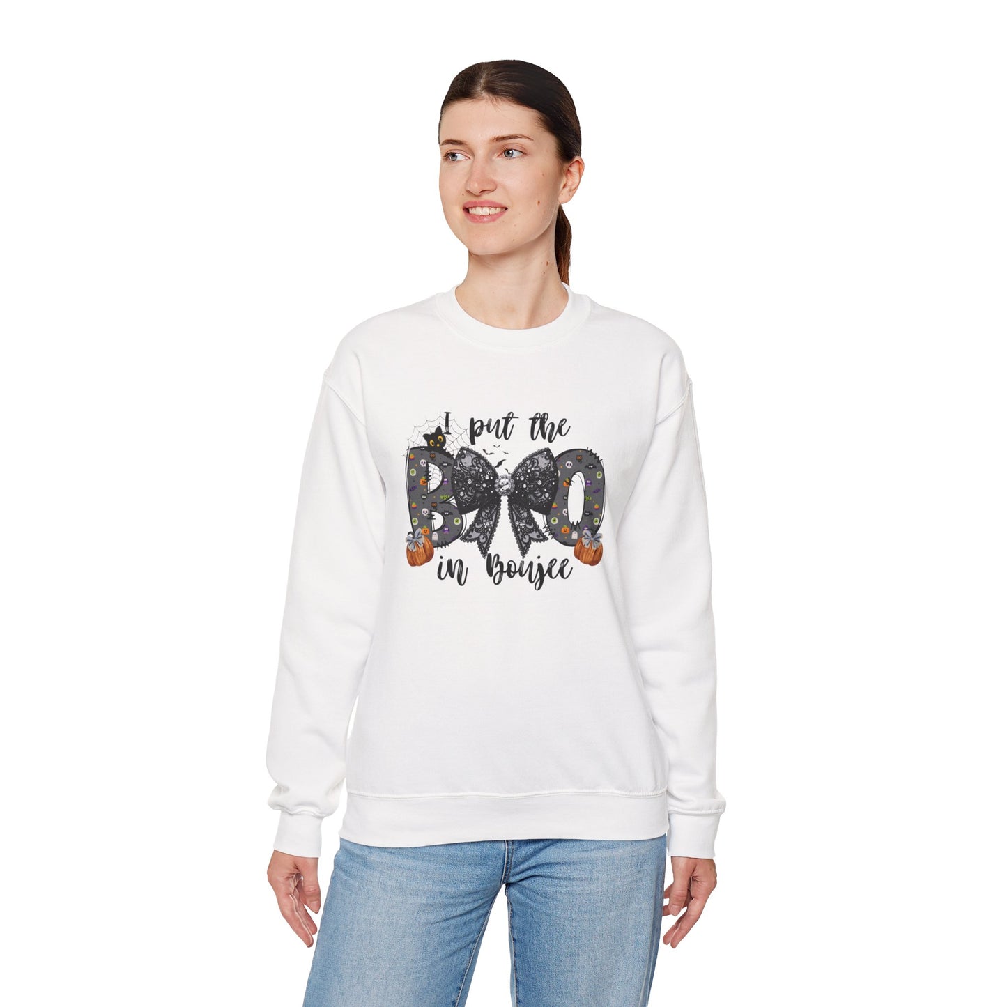 I put the BOO in Boujee Unisex Heavy Blend™ Crewneck Sweatshirt
