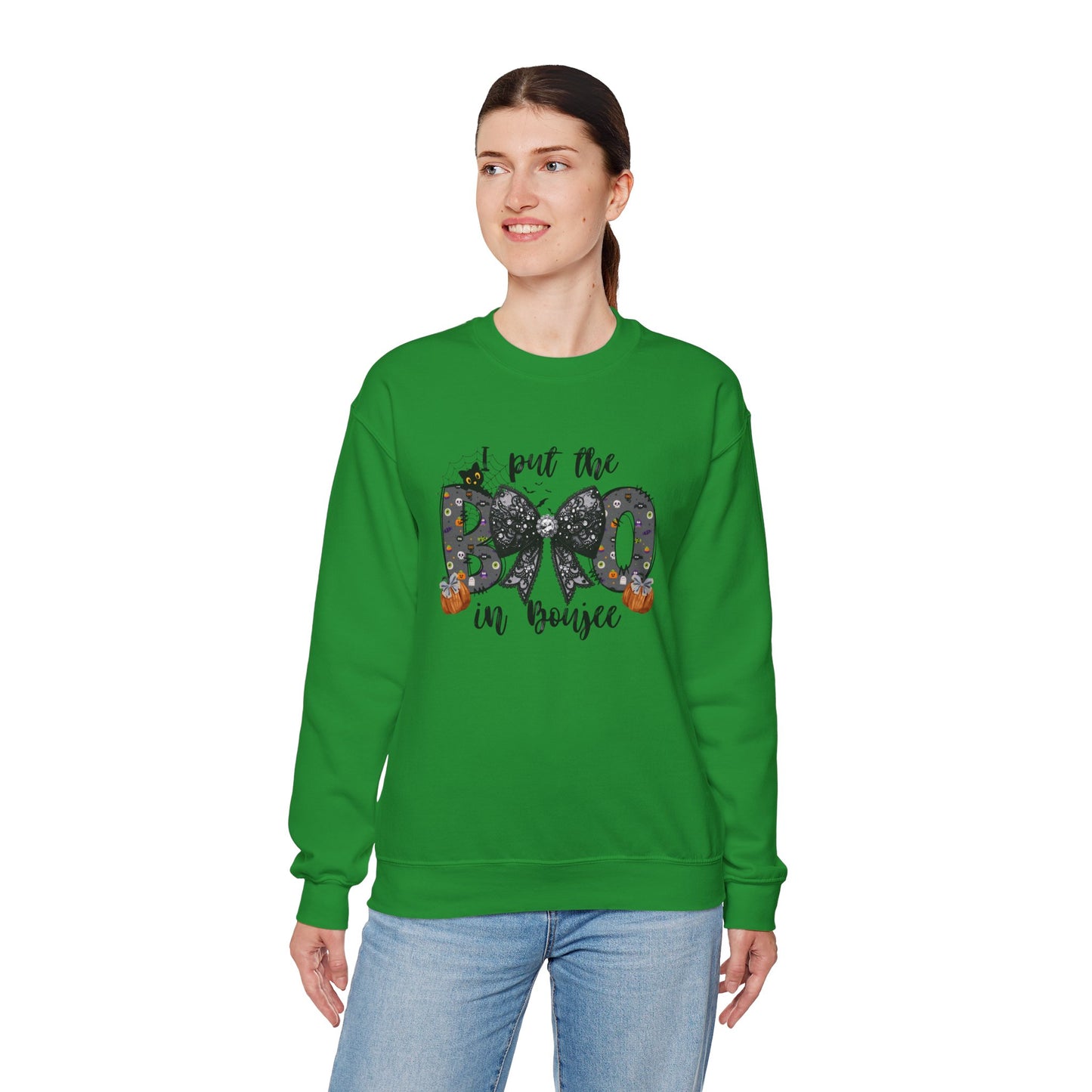I put the BOO in Boujee Unisex Heavy Blend™ Crewneck Sweatshirt