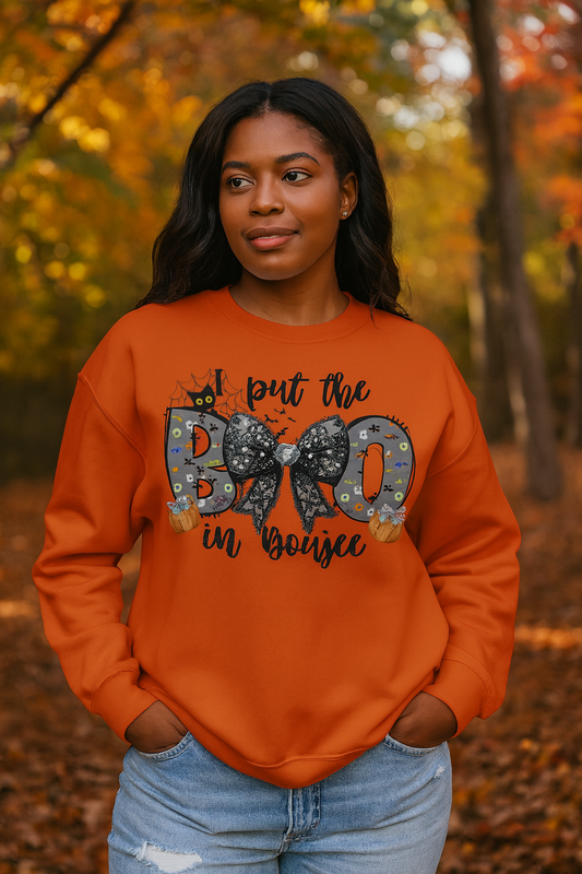 I put the BOO in Boujee Unisex Heavy Blend™ Crewneck Sweatshirt